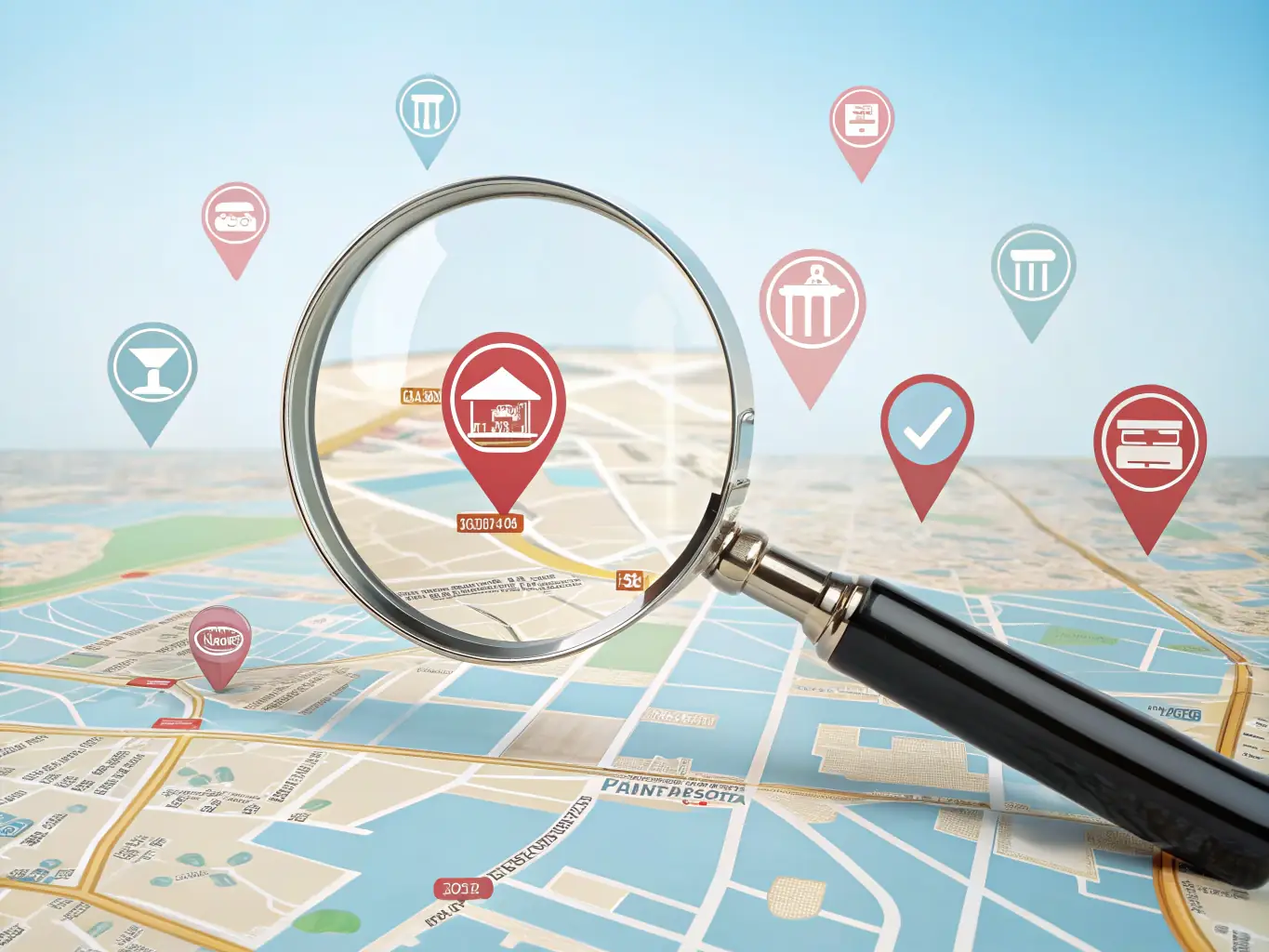A digital illustration depicting a magnifying glass over a world map, symbolizing the discovery and ICP definition phase. The image should convey thorough research and global reach.