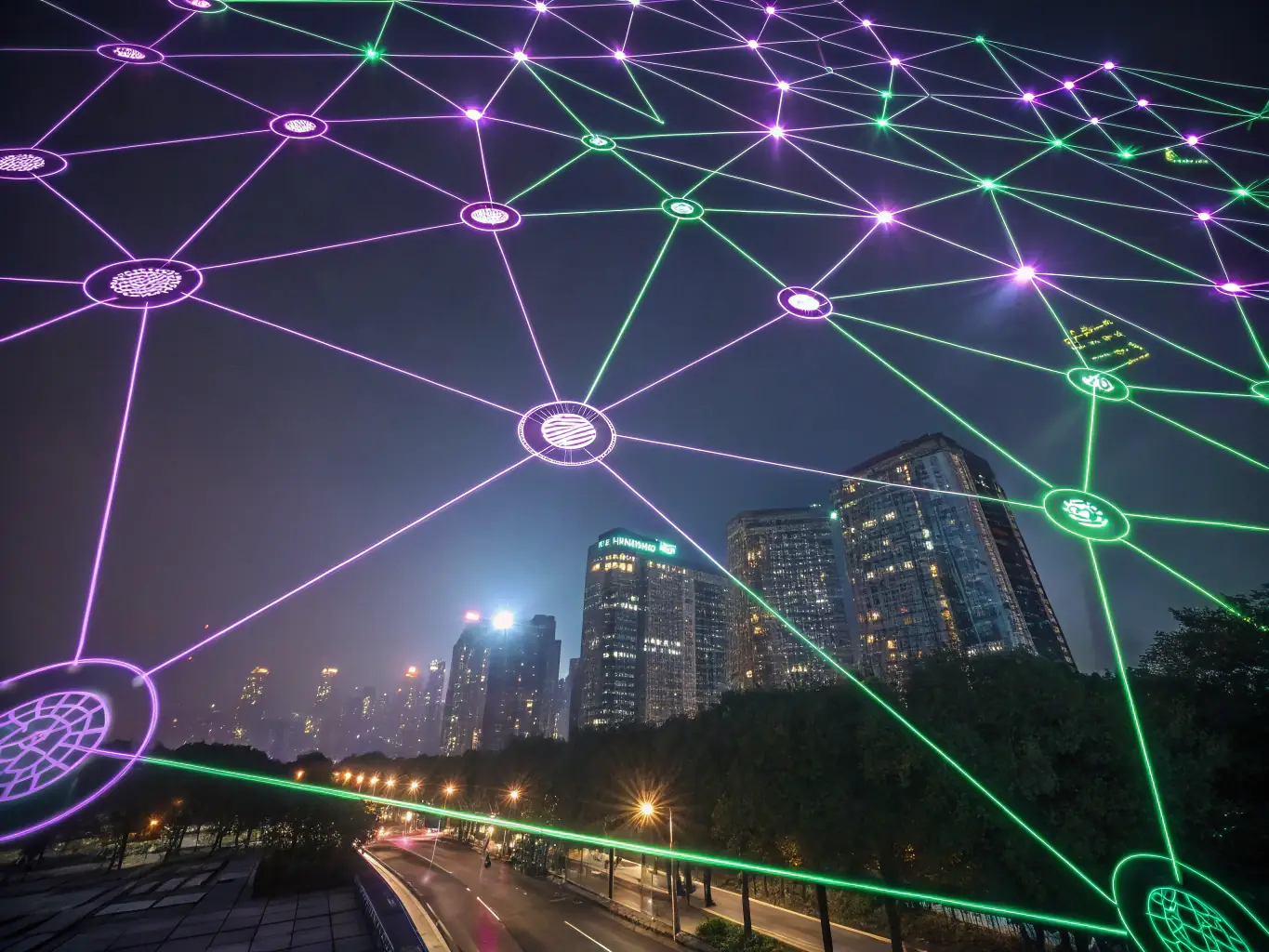 A digital illustration showing data points connecting to form a network, representing data sourcing and enrichment. The image should convey accuracy and comprehensive data management.