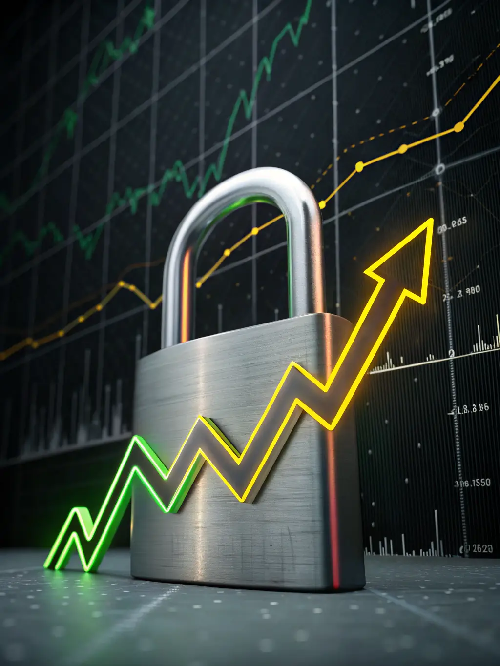 A sleek, financial-themed icon representing the fintech industry, such as a stylized graph or a secure payment symbol, used to showcase Lead Made Easy's expertise.