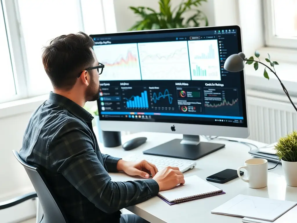 An email deliverability expert analyzing email bounce rates and engagement metrics on a dashboard, focusing on optimizing email campaign performance.