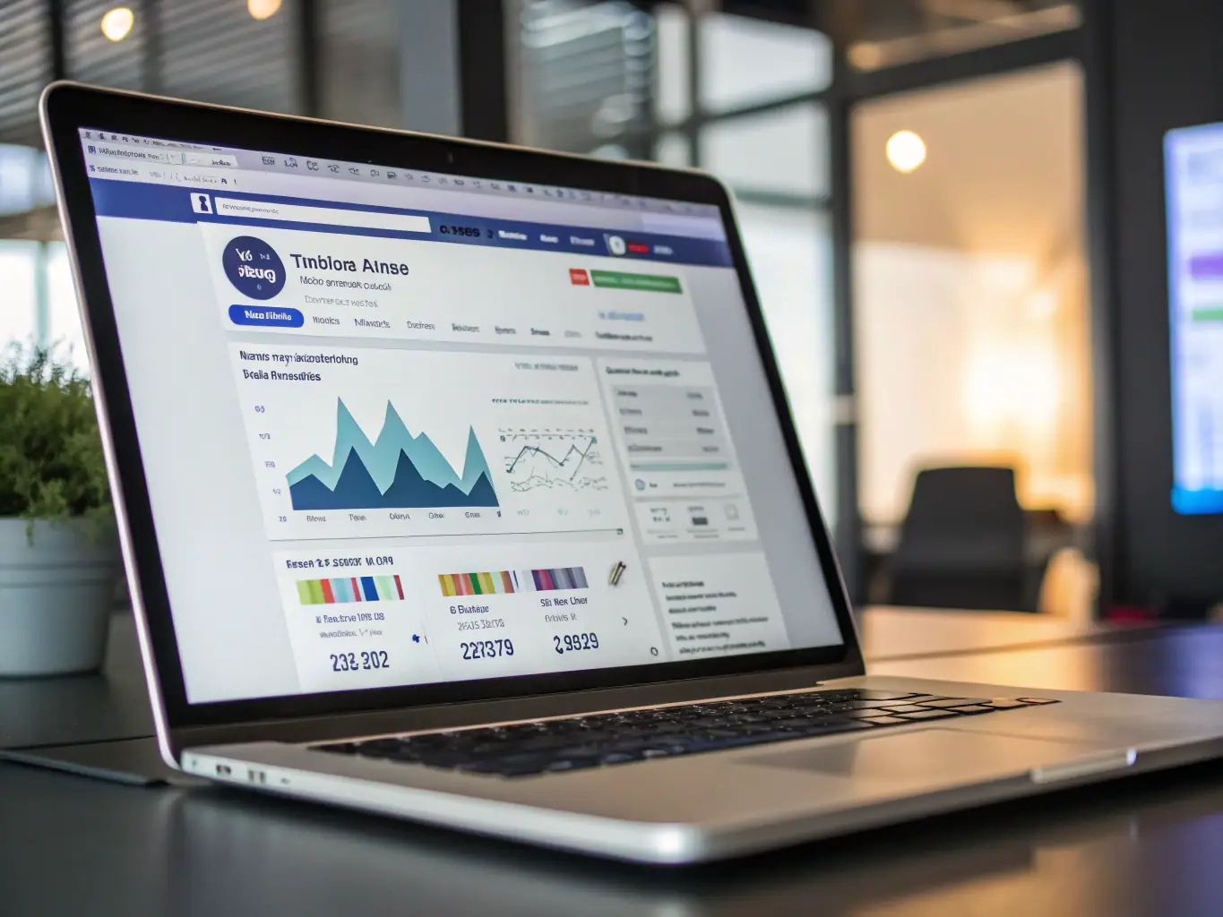 A dynamic Facebook page displaying targeted ad campaigns managed by LeadMadeEasy, showcasing high click-through rates and positive customer feedback.